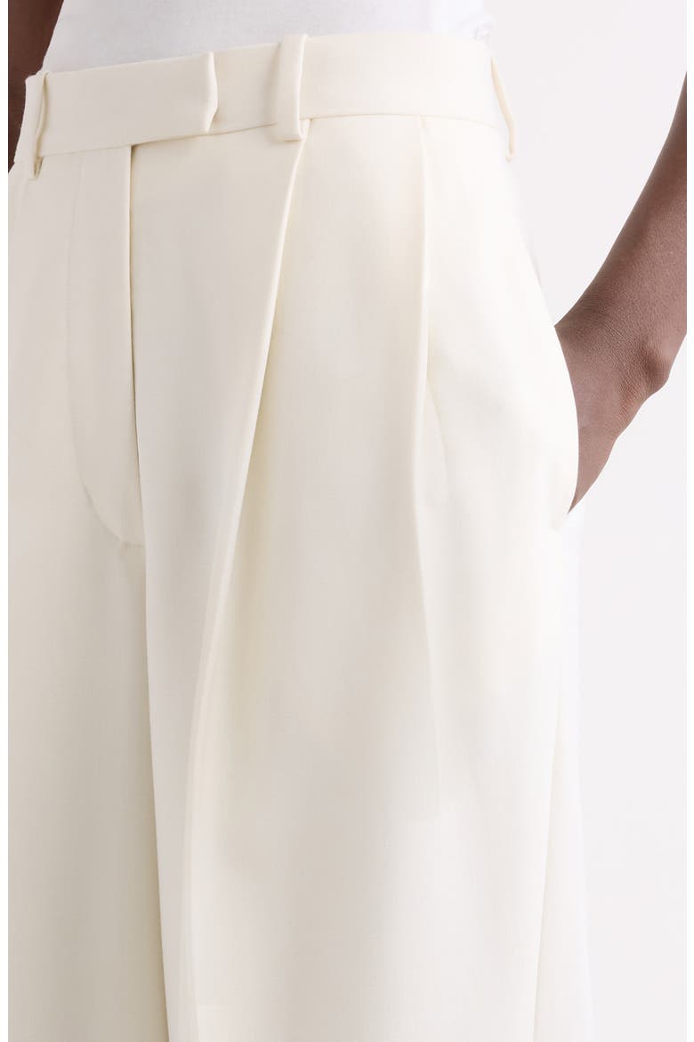 Double Pleat Wool & Mohair Wide Leg Pants, Alternate, color, WHITE