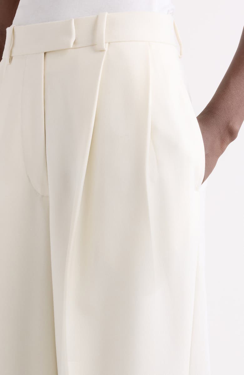 Givenchy Double Pleat Wool & Mohair Wide Leg Pants, Alternate, color, White