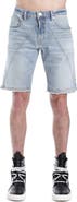 HVMAN Mero Slim Raw Hem Cutoff Denim Shorts