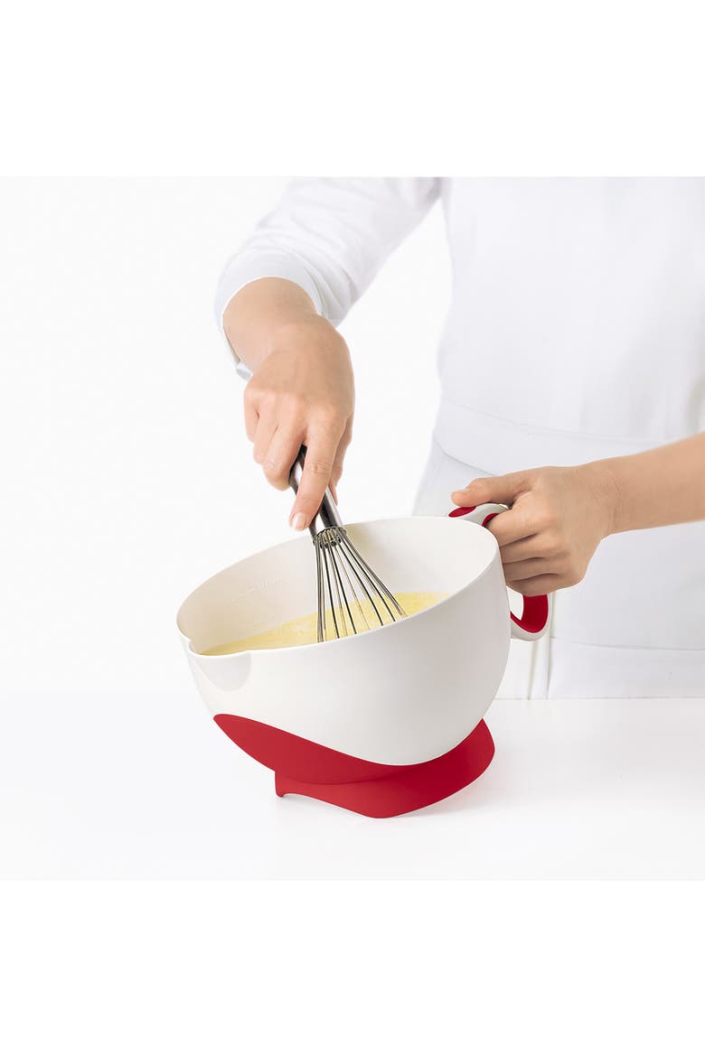 Deluxe Batter Bowl Mixing With Handle And Measurements, Alternate, color, Red