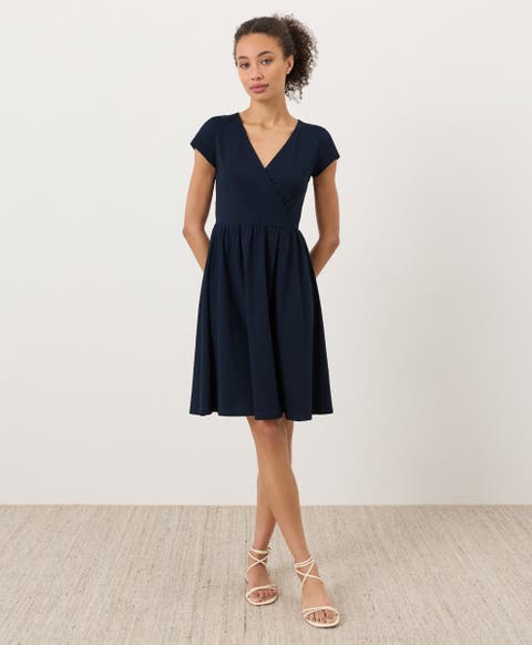 Organic Cotton Fit & Flare Crossover Dress