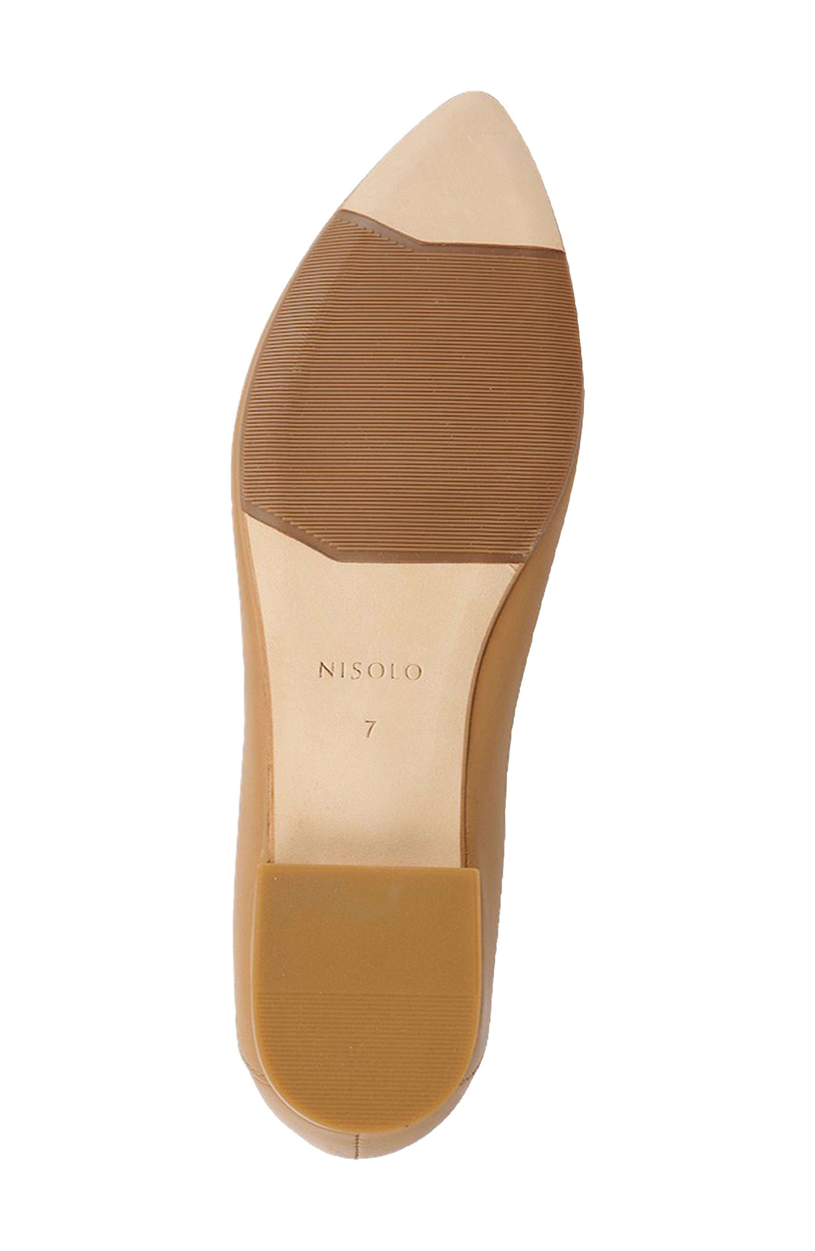 Nisolo Fina Pointed Toe Flat, Alternate, color, Almond