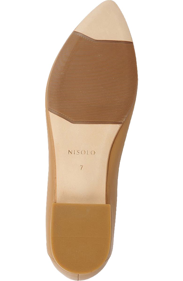 Nisolo Fina Pointed Toe Flat, Alternate, color, Almond