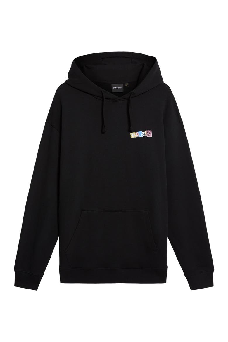 Bold Letters Long Sleeve Graphic Hoodie, Alternate, color, Jet Black
