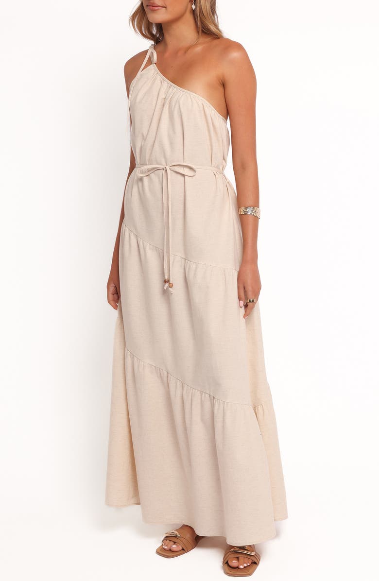 Petal & Pup Hilde Asymmetric Maxi Dress, Alternate, color, Oatmeal