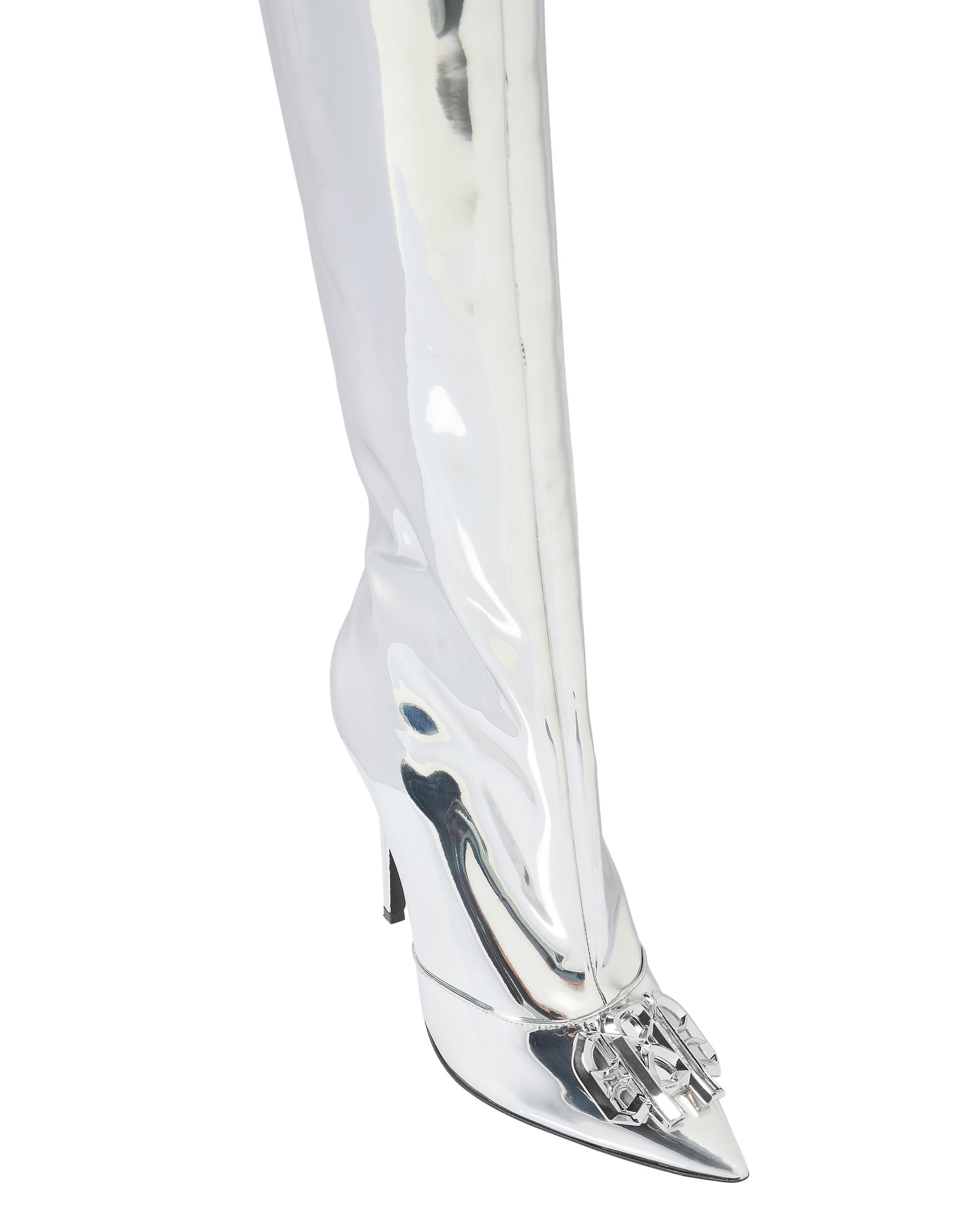 Mirror Boots Hi-Heels Overknees Gothic Plein Women, Alternate, color, Silver