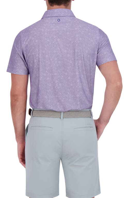 Ben Sherman Floral Tech Jersey Polo In Lavender