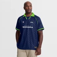 FANATICS Men's Fanatics College Navy/Neon Green Seattle Seahawks Homerun Raglan V-Neck Polo