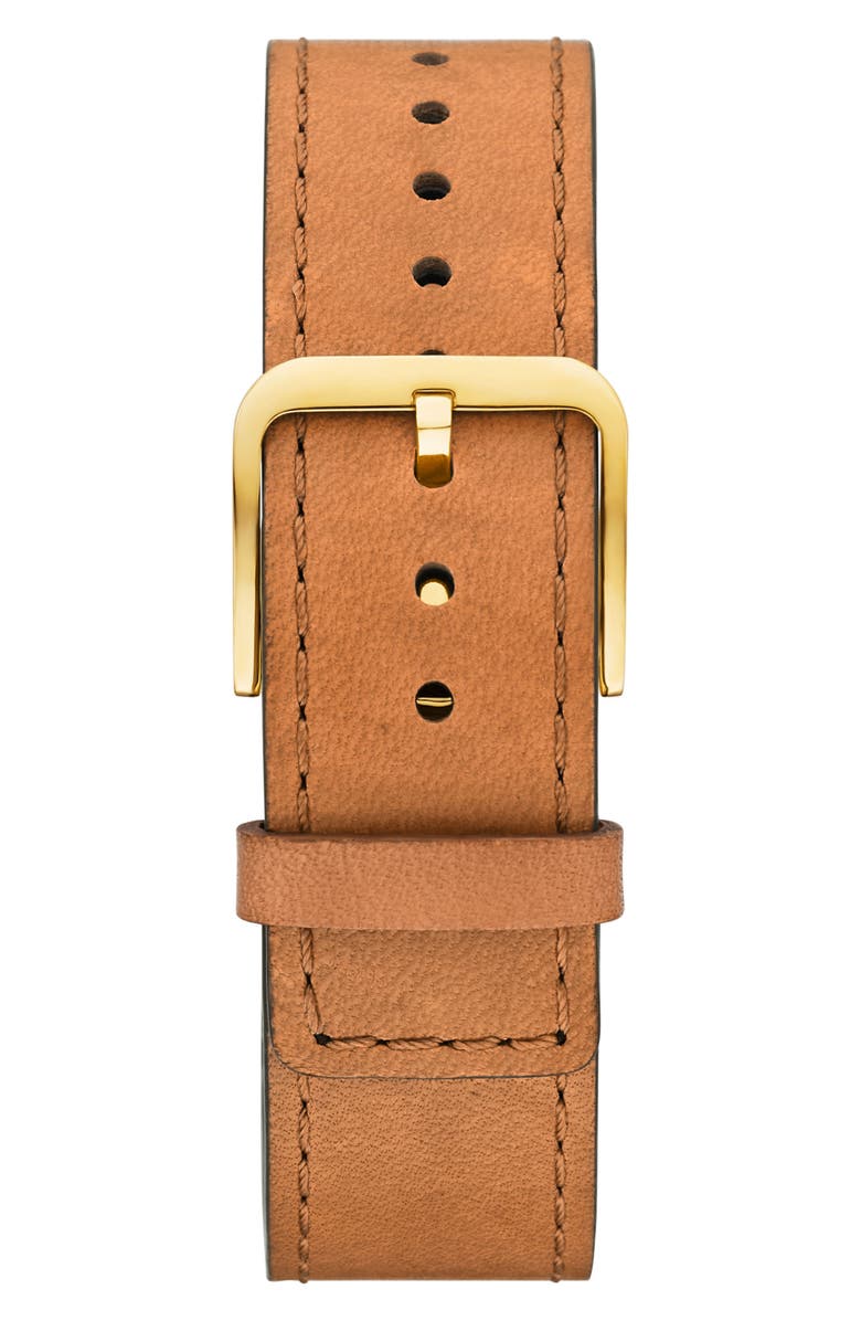 Tory Burch The T Leather Strap Watch, 18mm x 40mm, Alternate, color,