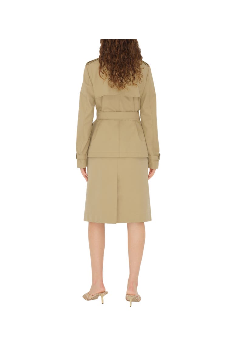 Burberry Cotton Blend Trench Jacket, Alternate, color, Beige