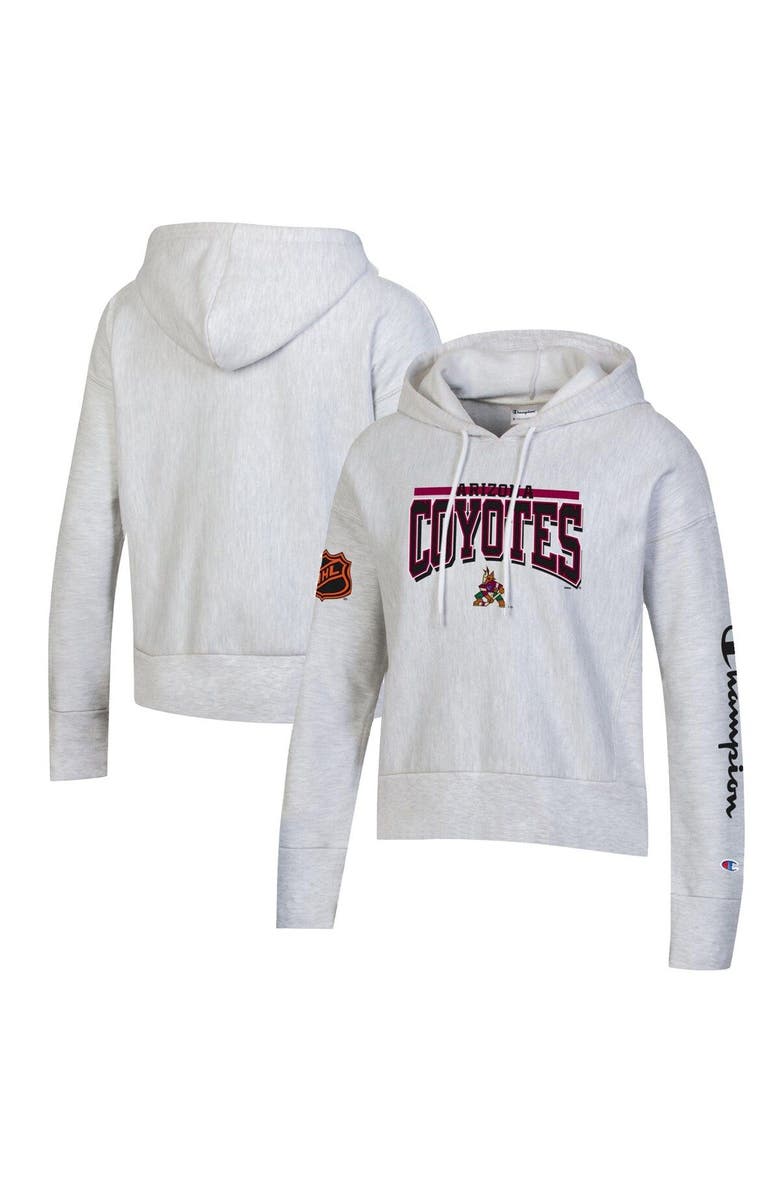 Champion Women's Champion Heathered Gray Arizona Coyotes Reverse Weave Pullover Hoodie, Main, color, Heather Gray