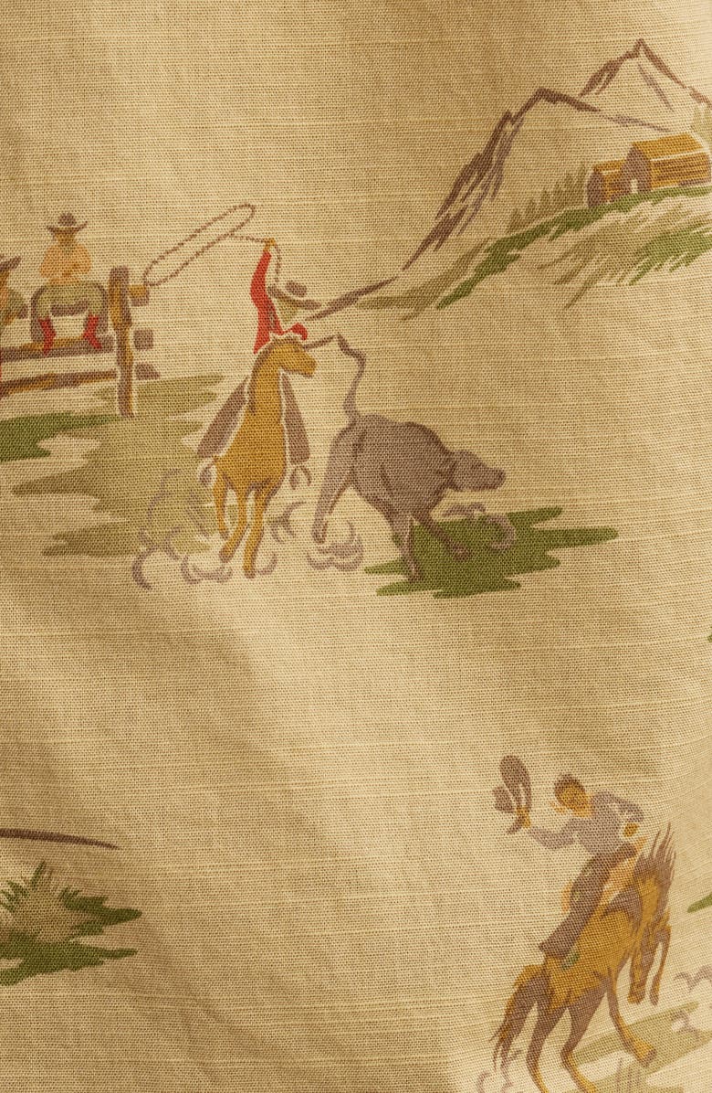 Pendleton Laramie Cowboy Print Short Sleeve Snap-Up Western Shirt, Alternate, color, Ranch Rodeo Tan