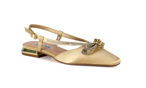 Rhinestone Bow Flat Slingback  Sandal