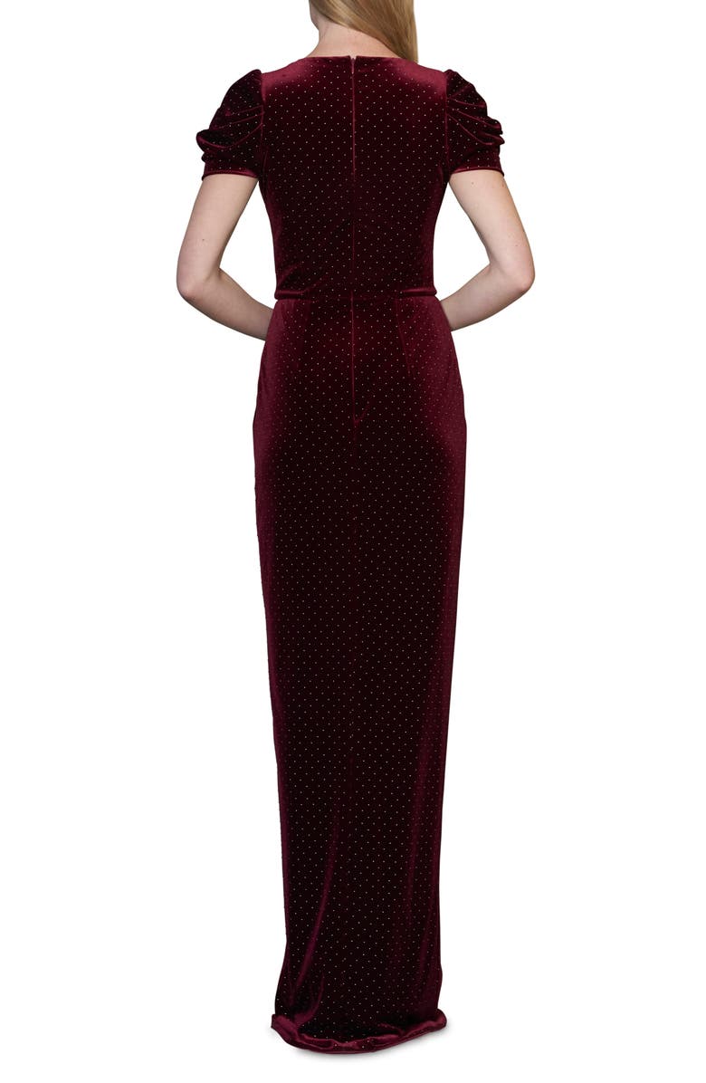 ML Monique Lhuillier Studded Velvet Gown, Alternate, color,