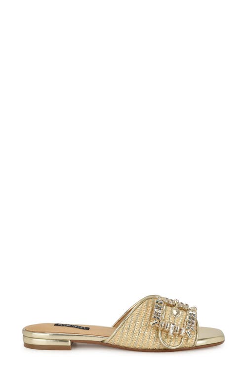 Nine West Laniey Slide Sandal In Gold