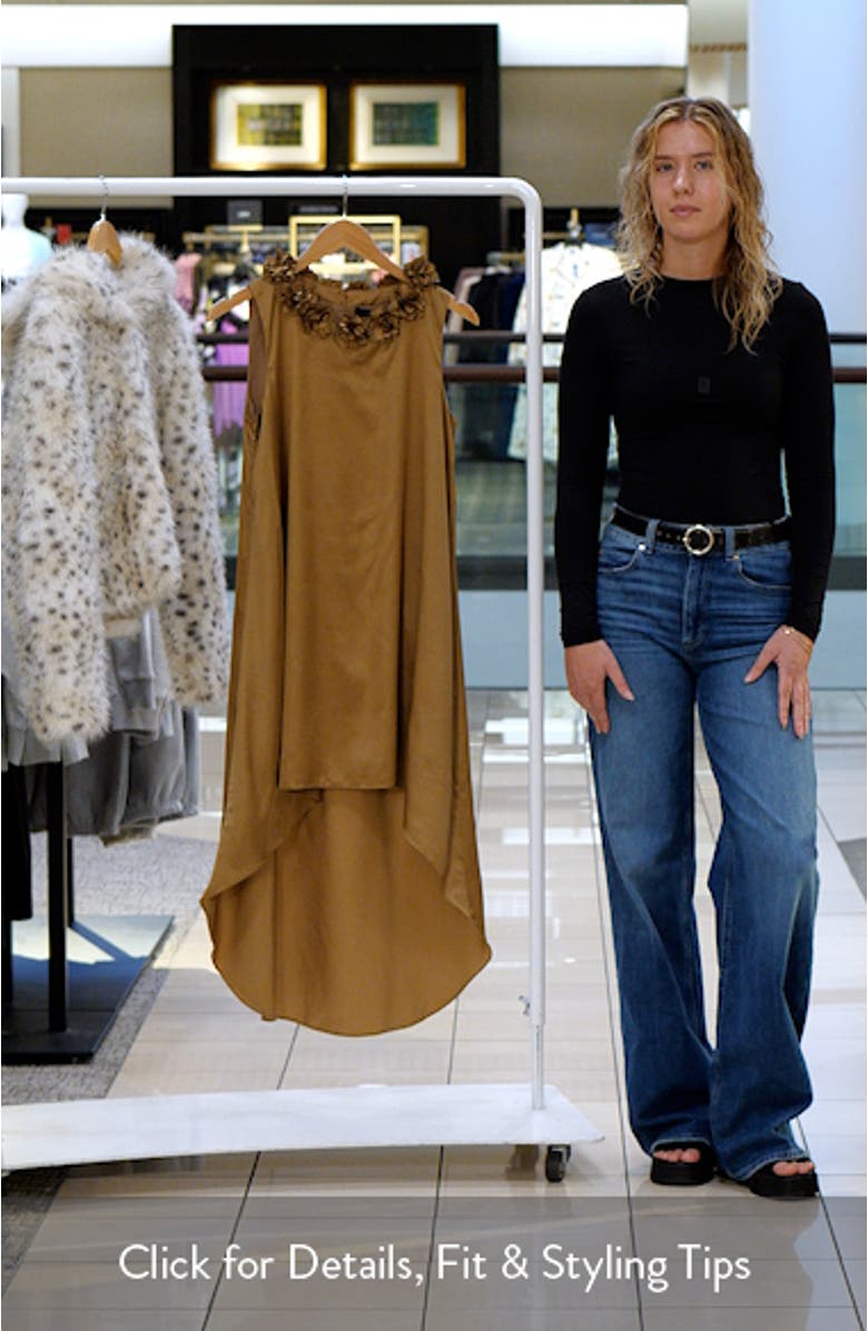 Rosette Collar Satin High-Low Dress, sales video thumbnail