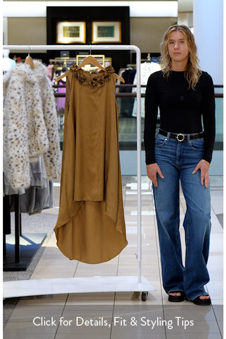 Rosette Collar Satin High-Low Dress video