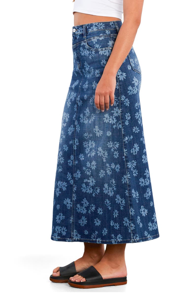 HINT OF BLU Floral Denim Maxi Skirt, Alternate, color, Floral Denim