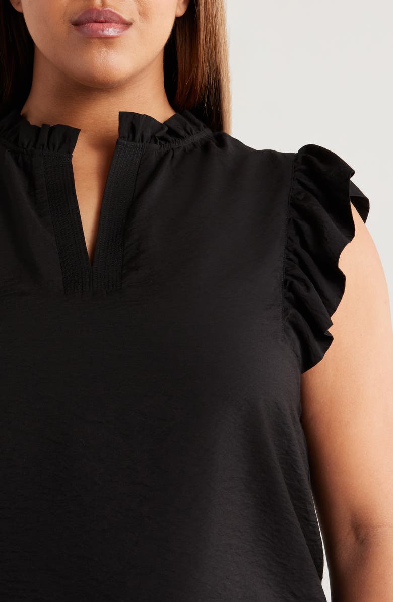 Anne Klein Textured Flutter Sleeve Woven Top, Alternate, color, 