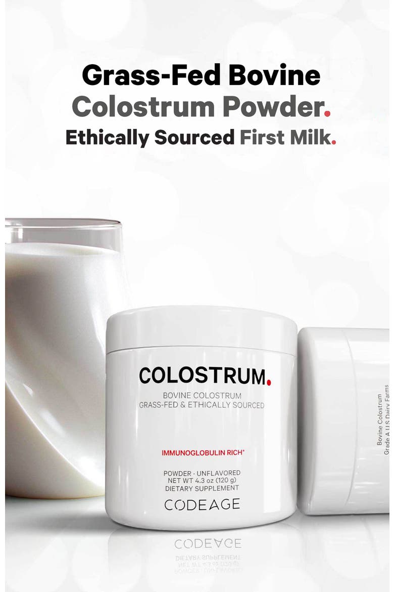 Grass-Fed Bovine Colostrum Powder Supplement, Alternate, color, White