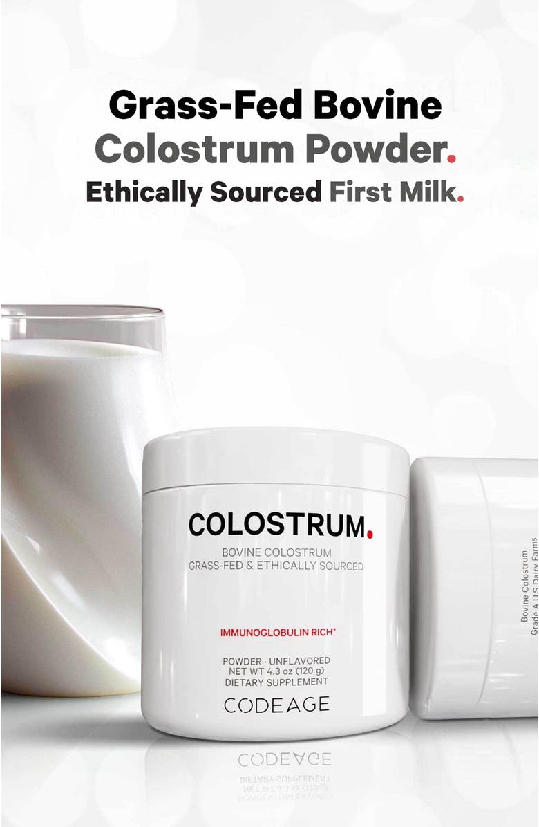 Codeage Grass-Fed Bovine Colostrum Powder Supplement, Alternate, color, White