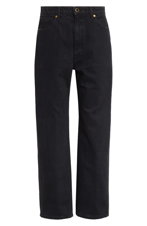 Khaite Abigail High Waist Crop Straight Leg Jeans In Black