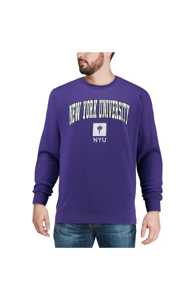 COLOSSEUM Men's Colosseum Purple NYU Violets Arch & Logo Crew Neck Sweatshirt, Alternate, color, 
