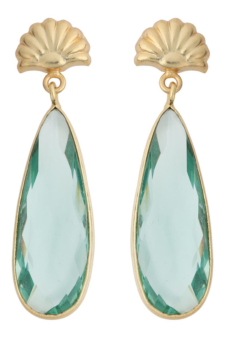 Crystal Teardrop Earrings, Main, color, GREEN