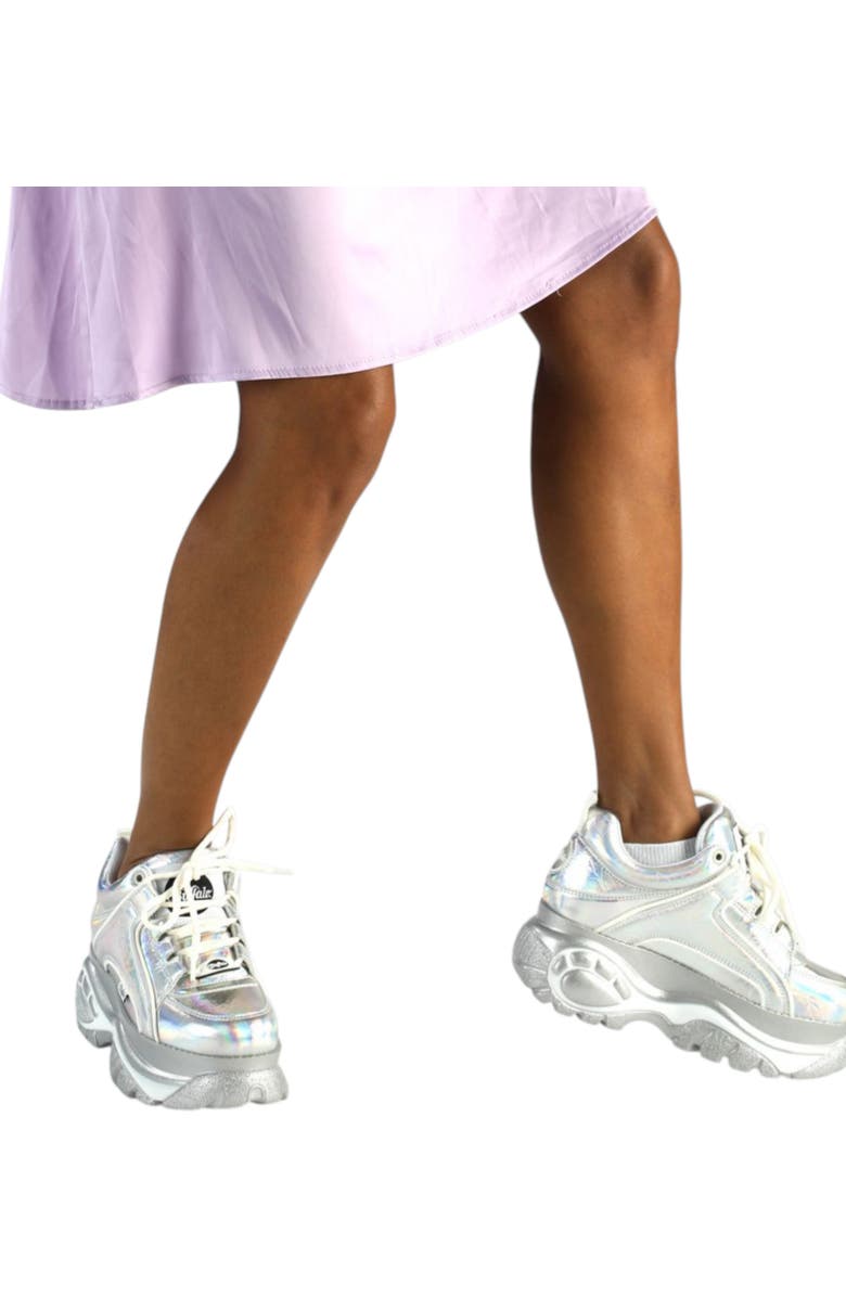 Buffalo Boots Classic Low Sneaker, Alternate, color, Silver Holo