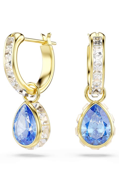 Chroma Swarovski Zirconia Hoop Drop Earrings