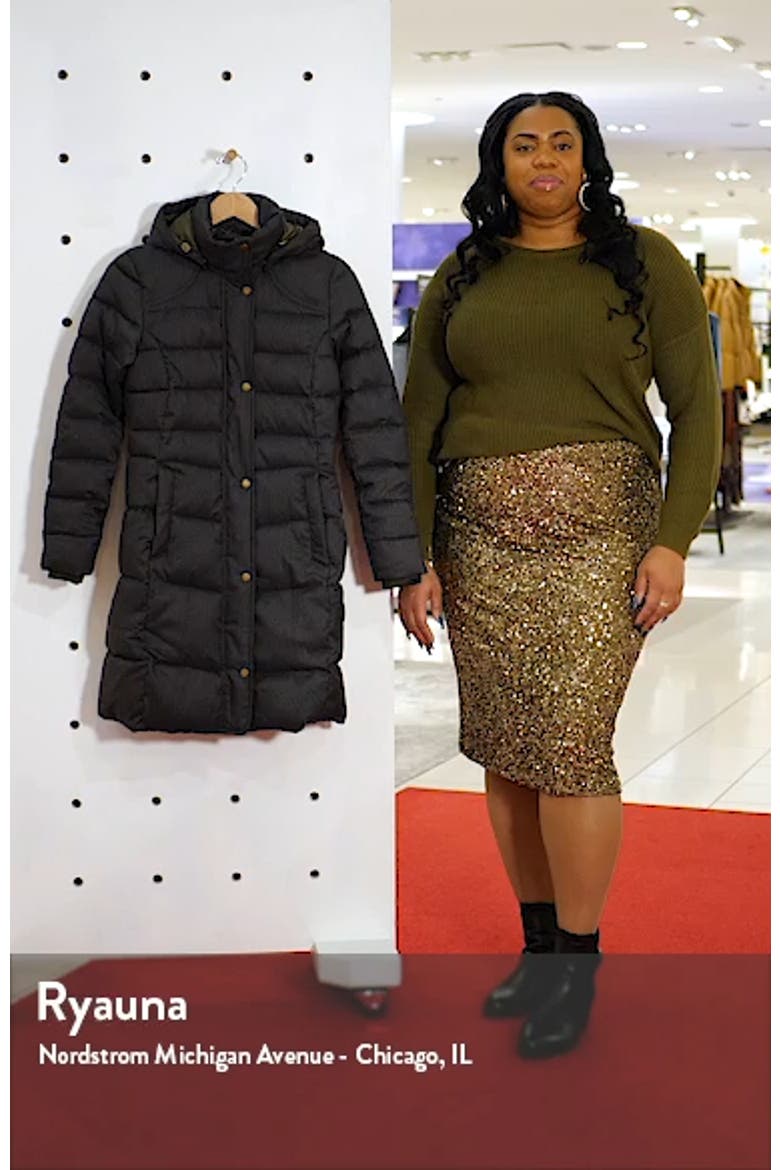 Lonnen Herringbone Channel Quilted Hooded Coat video