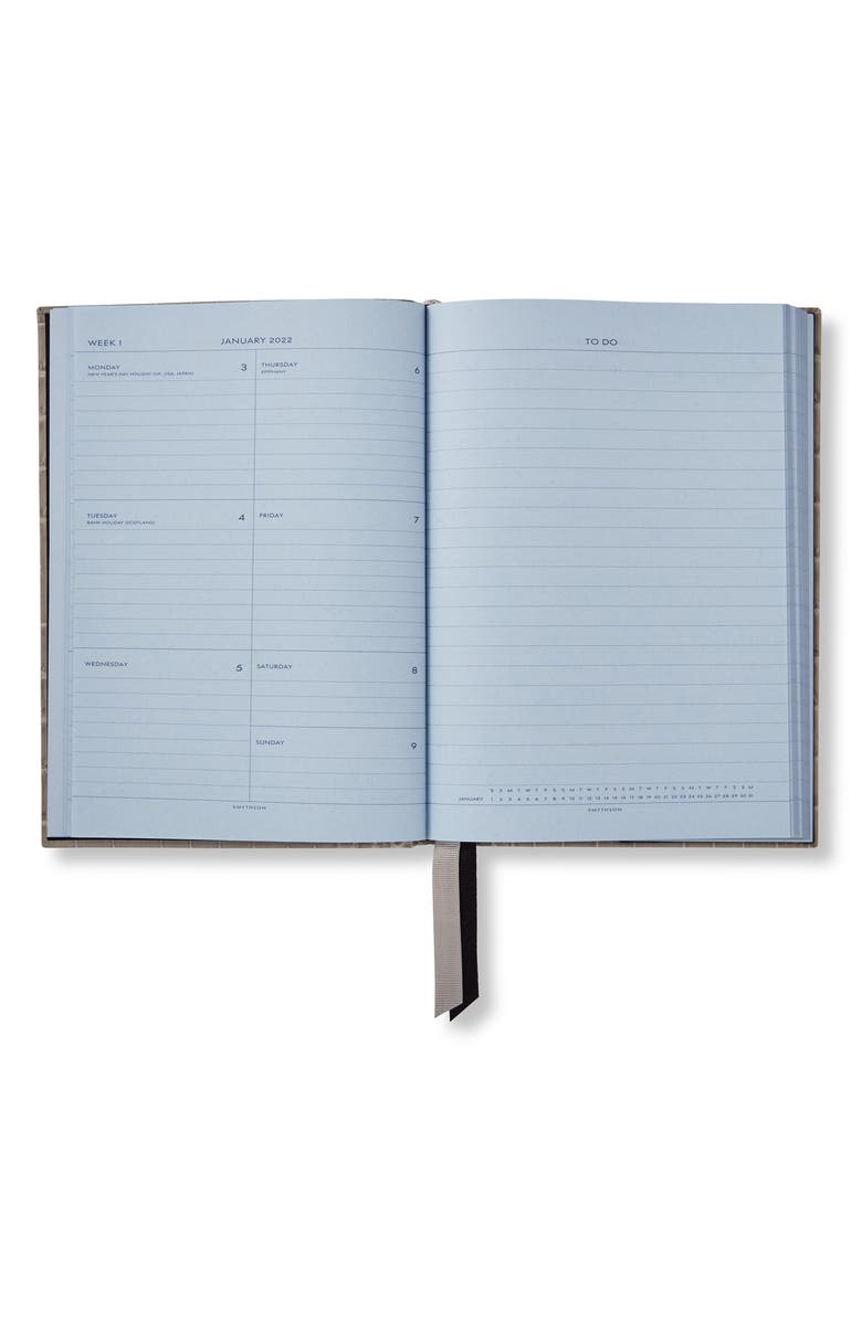 Smythson Smythoson Mara Soho Croc Embossed Leather 2022 Diary, Alternate, color,