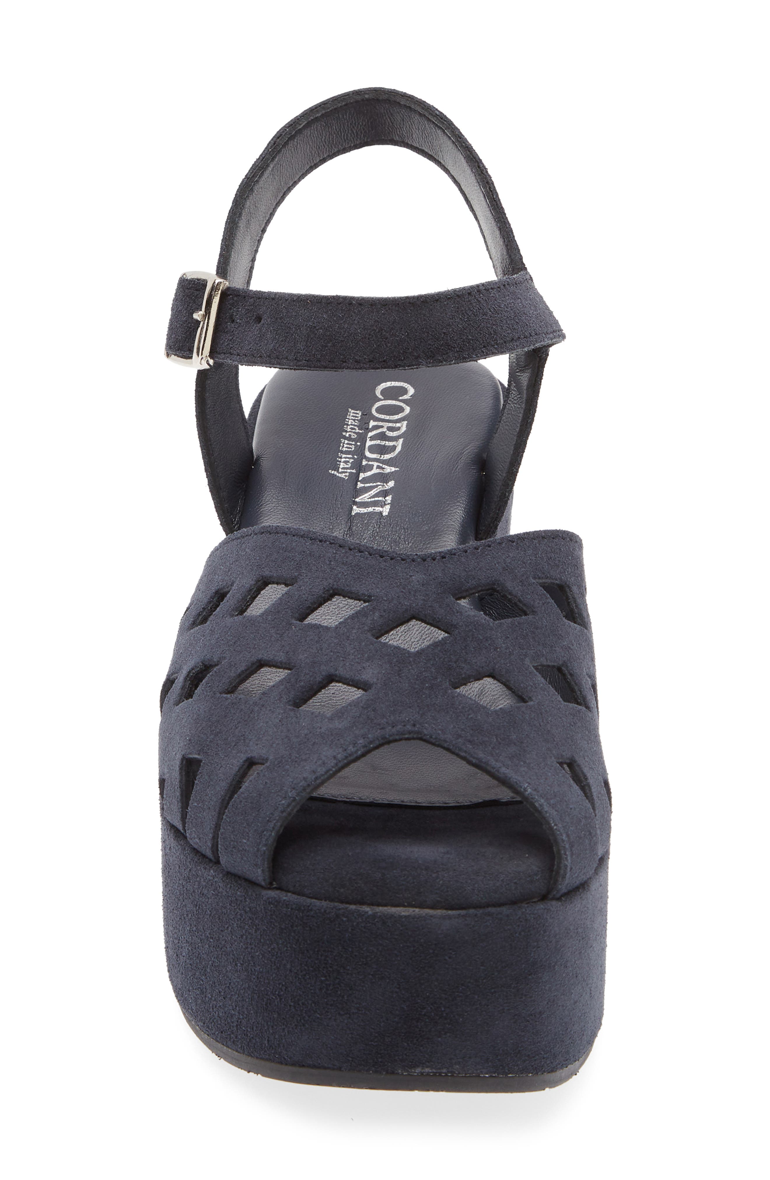Jaymie Ankle Strap Peep Toe Platform Wedge Sandal, Alternate, color, BLUE MARINE