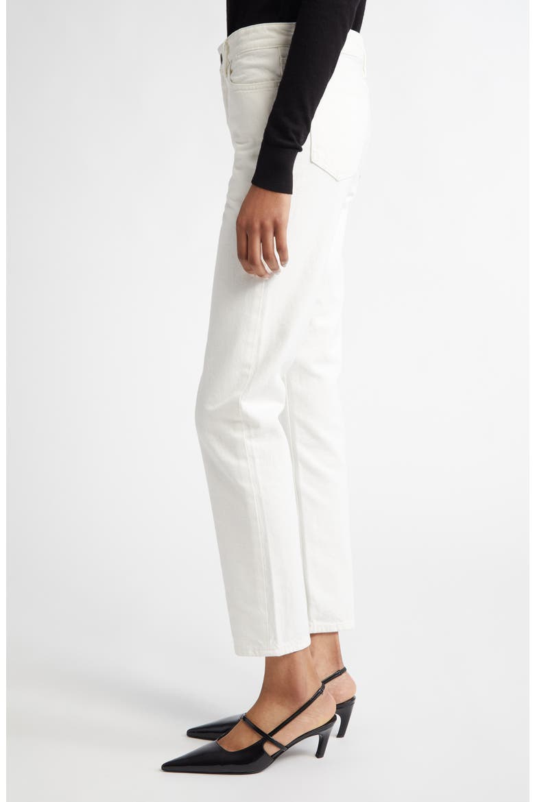 Low Rise Organic Cotton Tapered Straight Leg Jeans, Alternate, color, WHITE