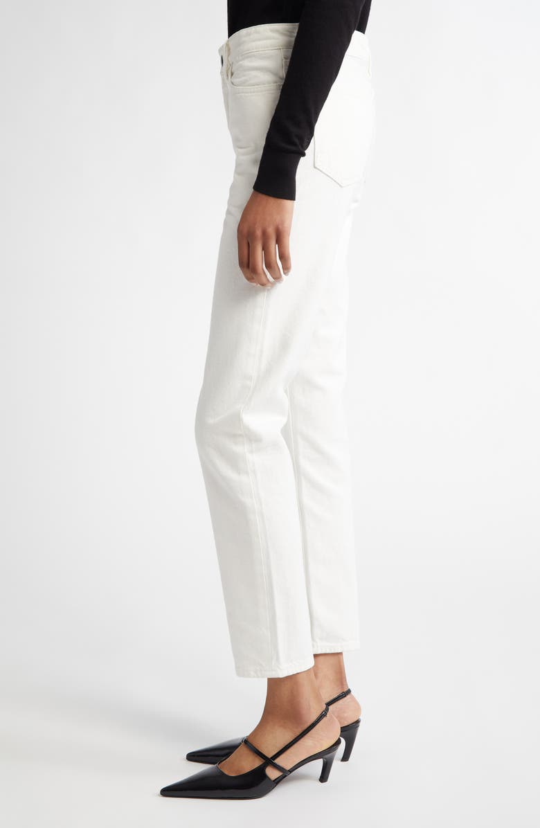 TOTEME Low Rise Organic Cotton Tapered Straight Leg Jeans, Alternate, color, White