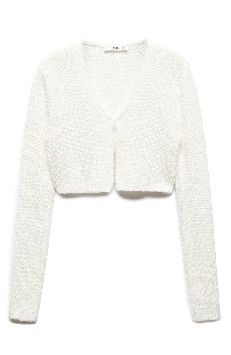 MANGO V-Neck Crop Cotton Cardigan, Alternate, color, 