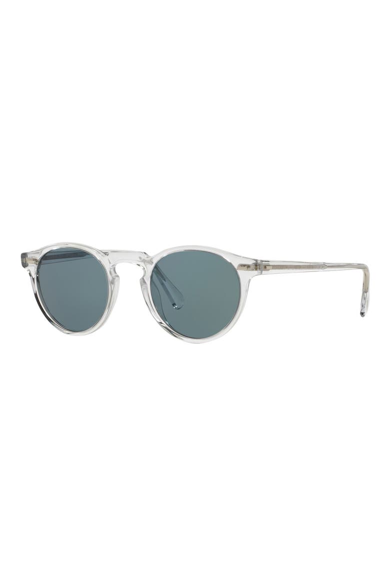 Gregory Peck Phantos 50mm Round Sunglasses, Alternate, color, CRYSTAL / INDIGO PHOTOCHROMIC