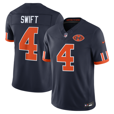 Men's Nike D'Andre Swift Navy Chicago Bears 2026 Rivalries Collection Stitched Limited Jersey