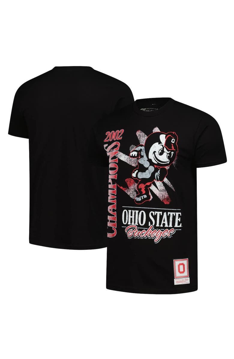 Mitchell & Ness Men's Mitchell & Ness Black Ohio State Buckeyes Retro Brush Mineral Wash T-Shirt, Alternate, color, Black