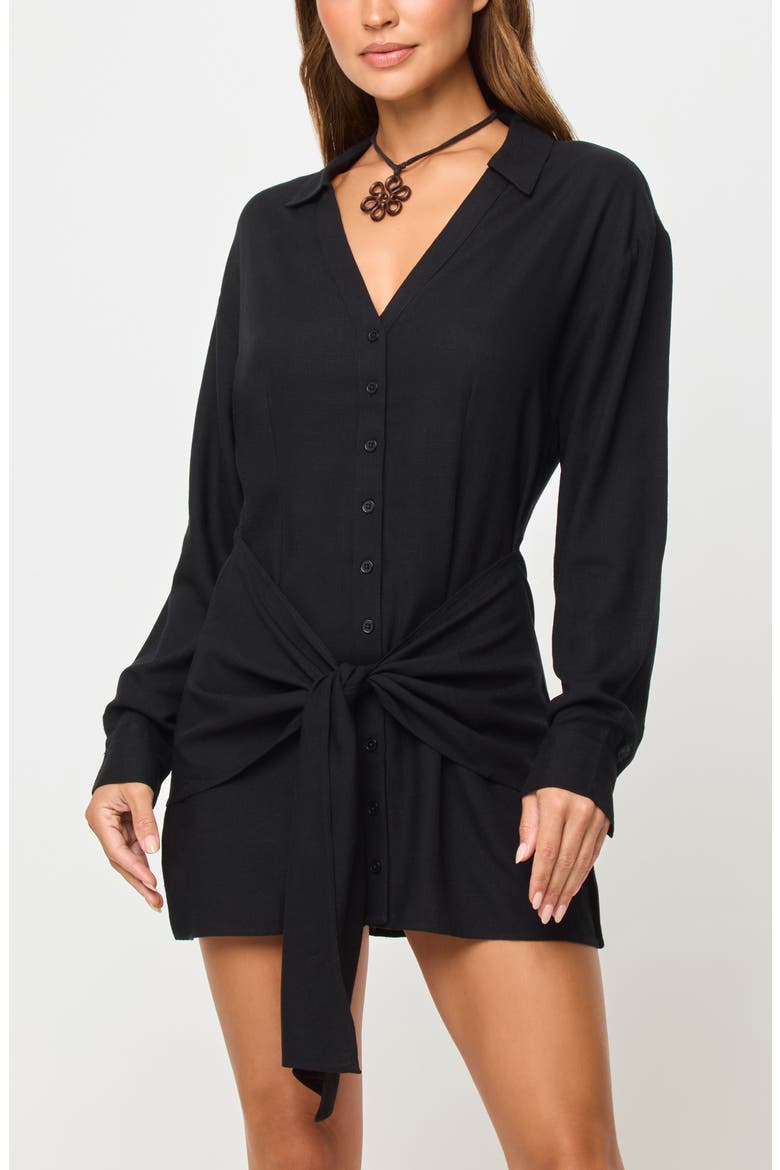Vera Cover-Up Minidress, Alternate, color, BLACK