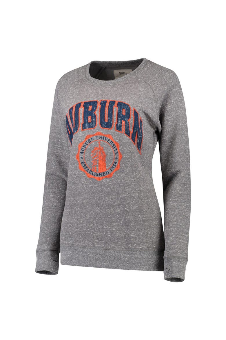 Women's Pressbox Heathered Gray Auburn Tigers Edith Vintage Knobi Pullover Sweatshirt, Alternate, color, Heather Gray