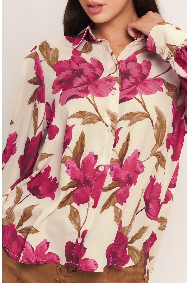 Button Front Long Sleeve Top, Alternate, color, TAUPE