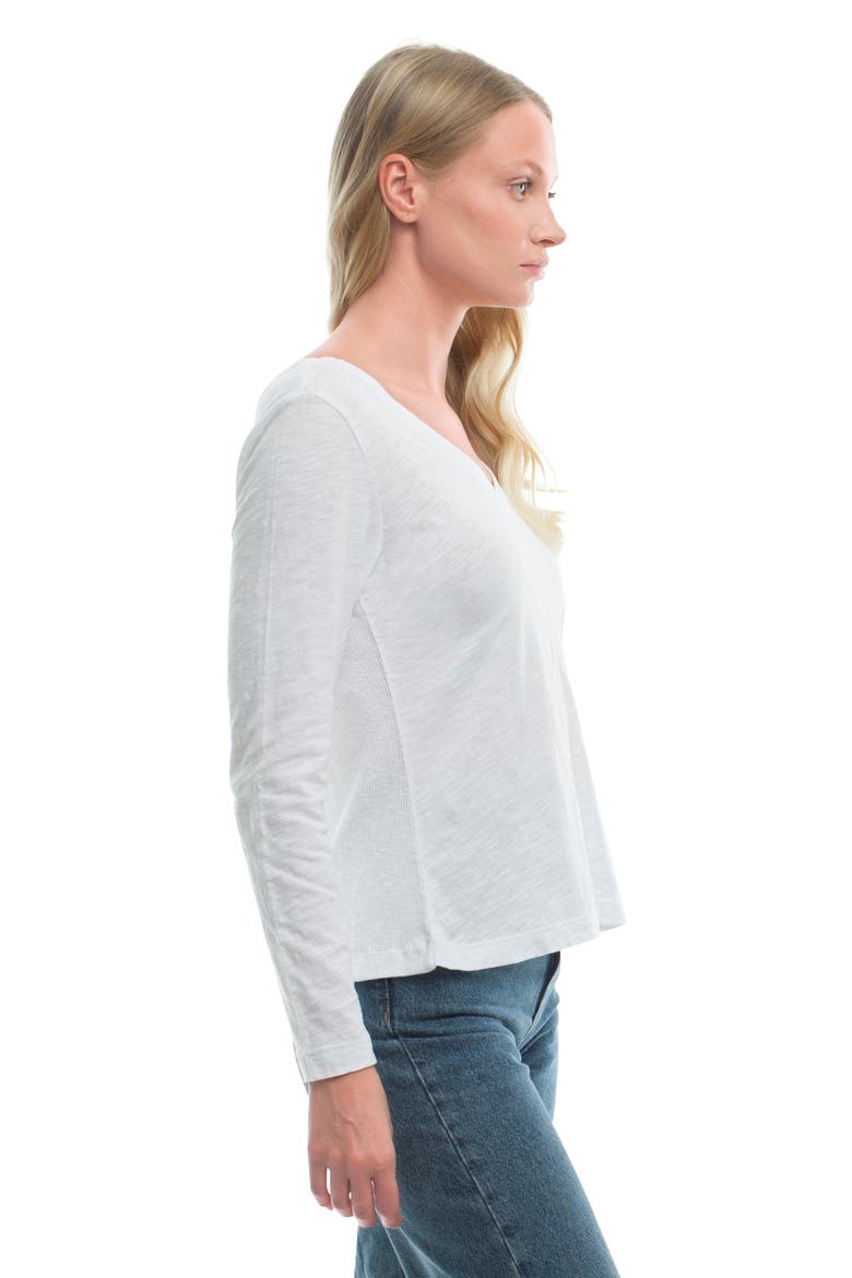 Deep-V Slim Tee, Alternate, color, White