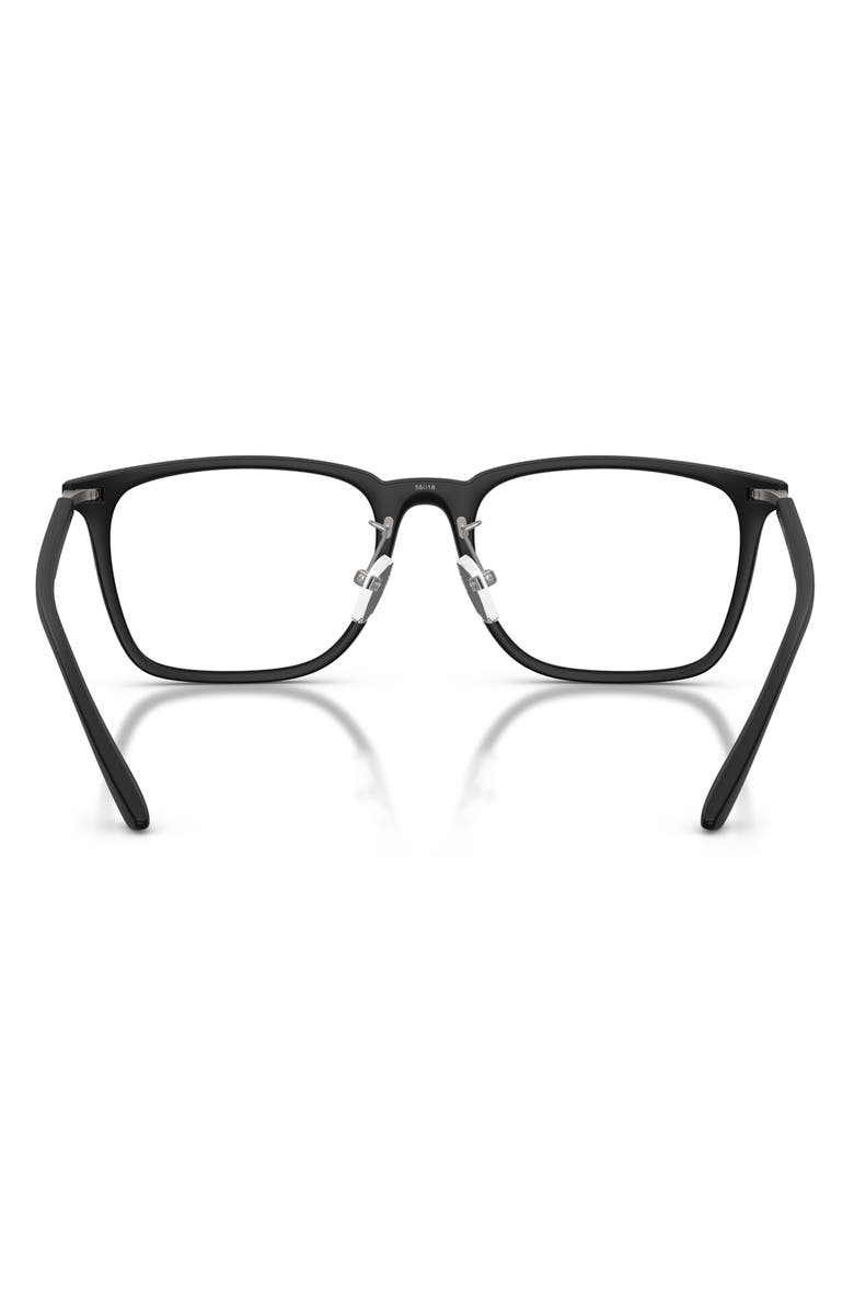 Emporio Armani 55mm Pillow Optical Glasses, Alternate, color, Matte Black / Demo Lens