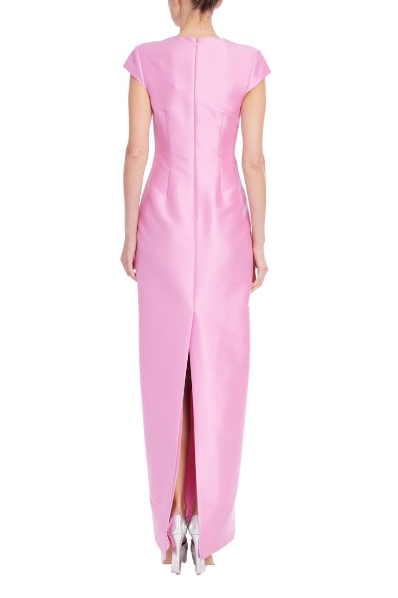 Short Sleeve Column Gown, Alternate, color, ROSE
