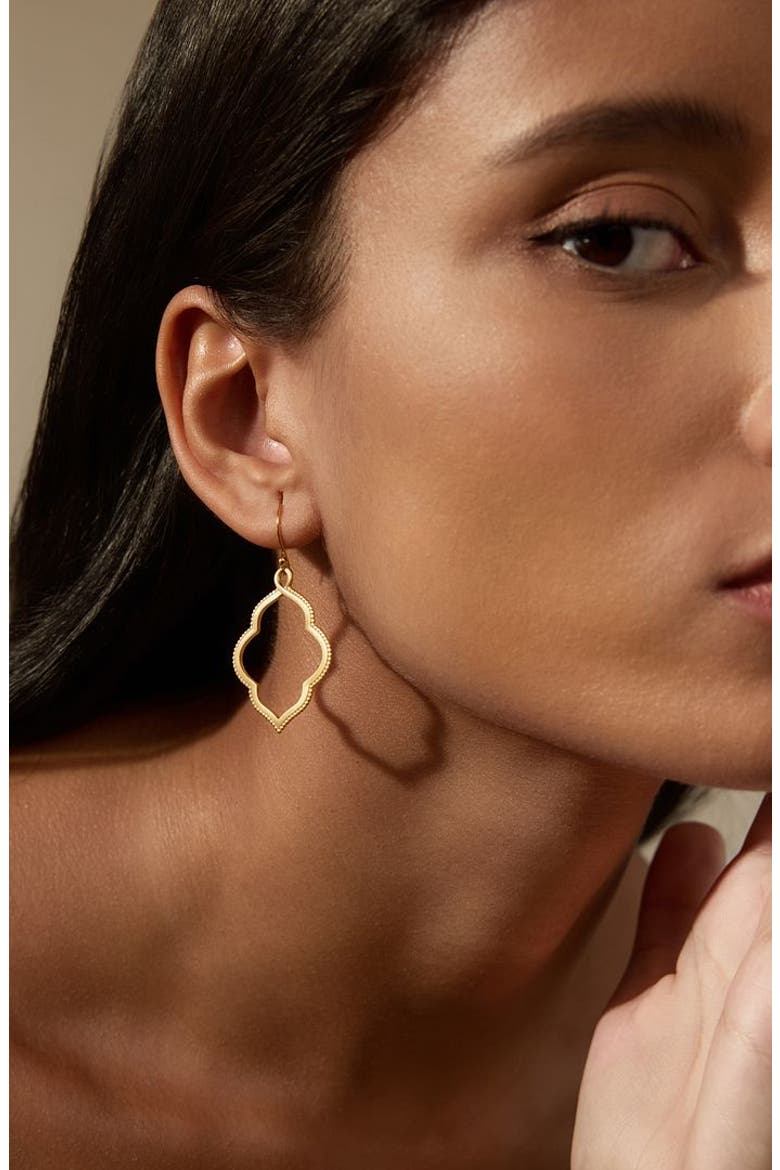 Full Bloom Lotus Petal Earrings, Alternate, color, Gold
