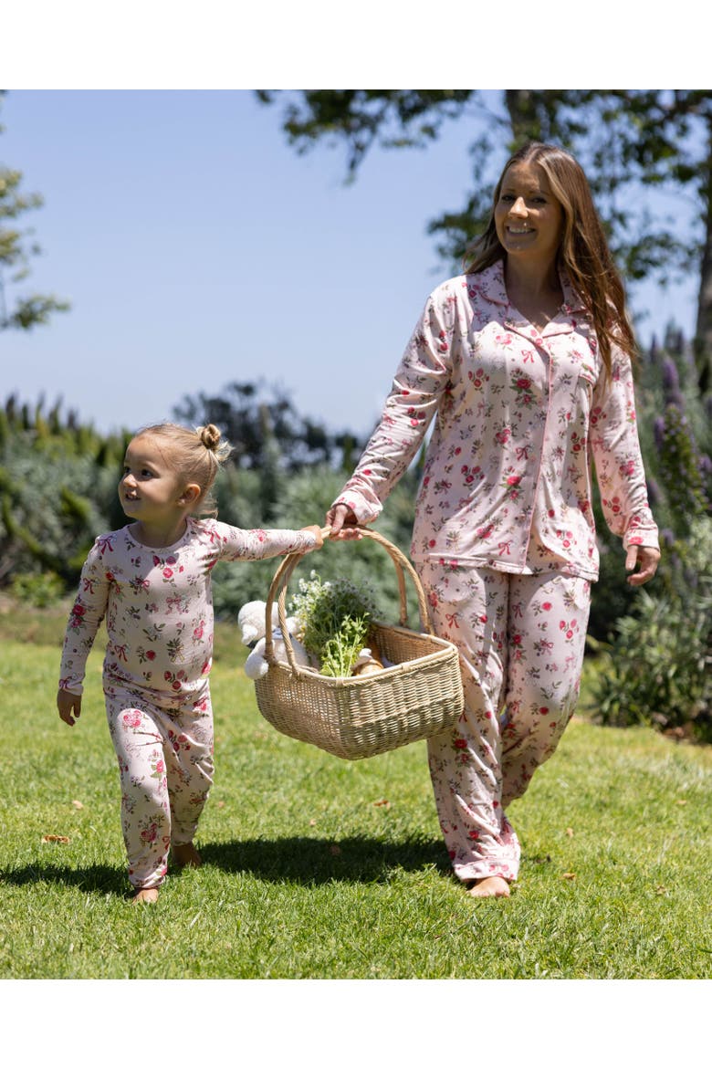 Kids' Bows & Blooms Set of 2 Piece Pajamas, Alternate, color, Bows & Blooms