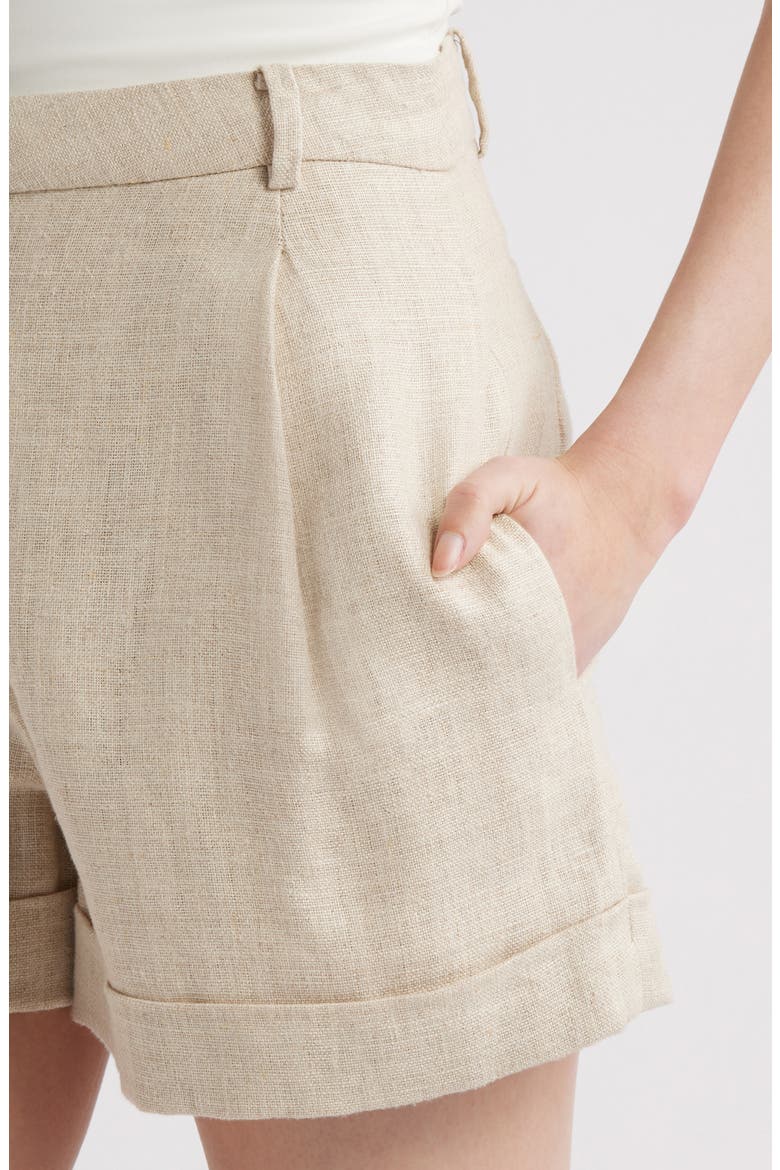 Hardy Cuffed Linen Shorts, Alternate, color, NATURAL