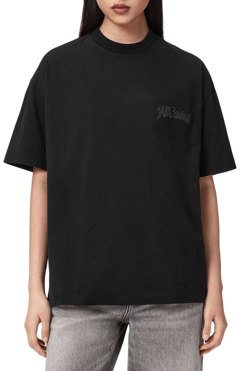AllSaints Odyssey Cotton Graphic T-Shirt, Main, color, Black