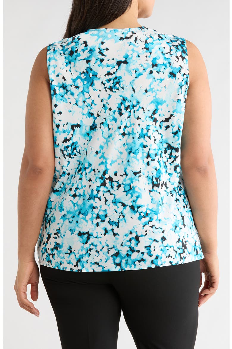 Floral Print Cowl Neck Top, Alternate, color, AQUA OASIS MULTI